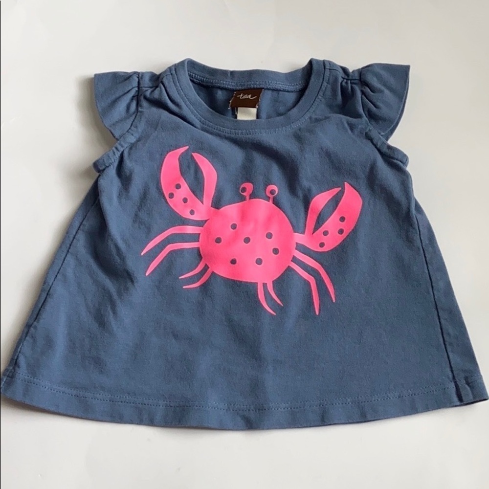 Tea Collection Cotton Appliqué Crab Dress Infant Size 6-9 Months